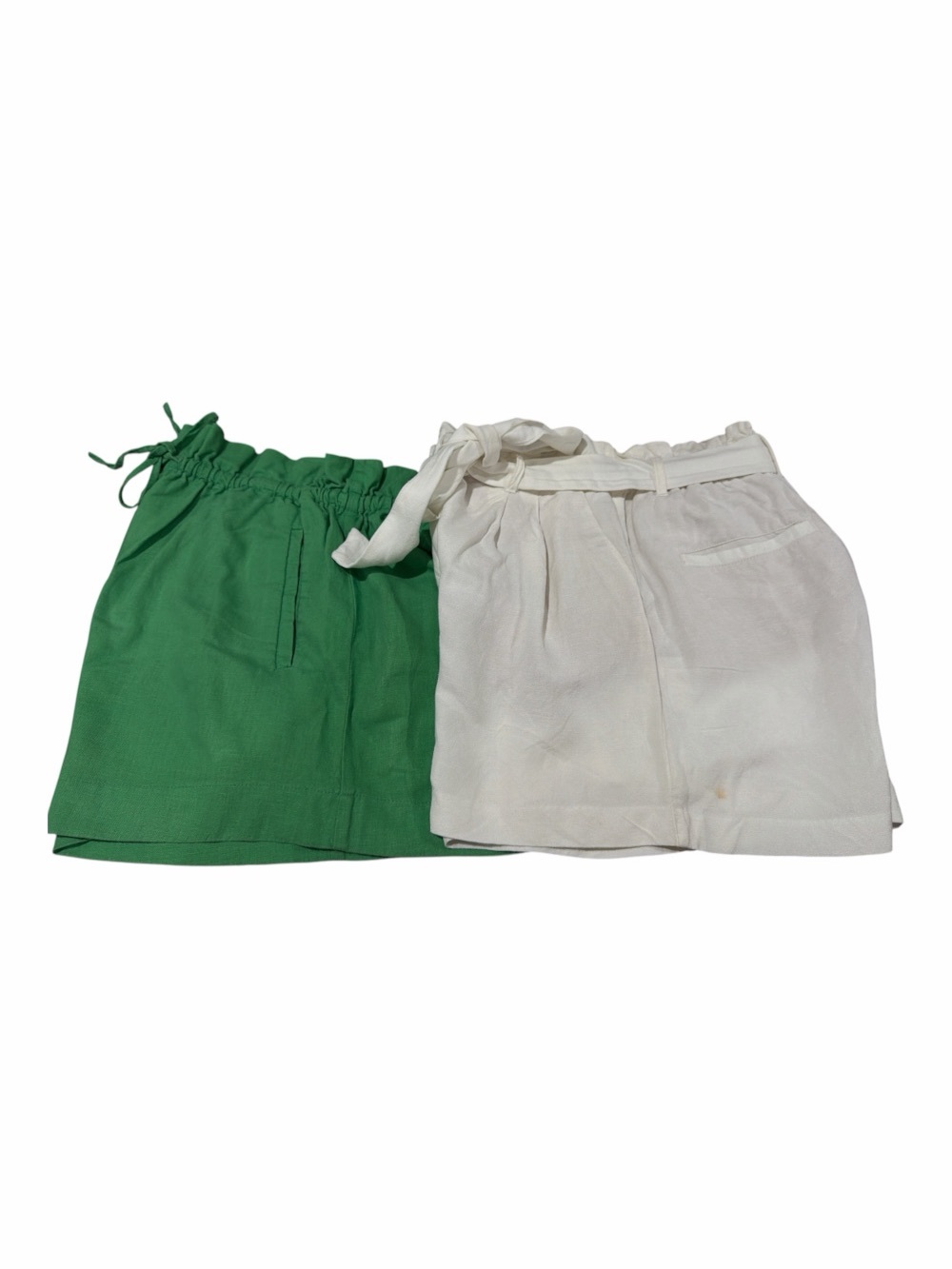 Bundle of 2  LOFT Drawstring Waist Shorts in Green & White